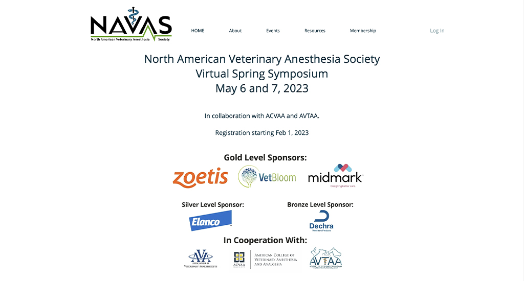 navas north american veterinary anesthesia society virtual spring symposium 2023